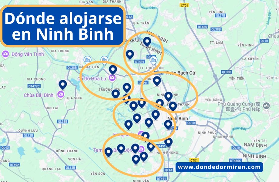 Opciones de alojamiento en Ninh Binh: Sugerencias sobre áreas y hoteles.