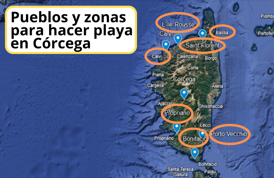 Los destinos más destacados y las áreas ideales para disfrutar de la playa en Córcega.