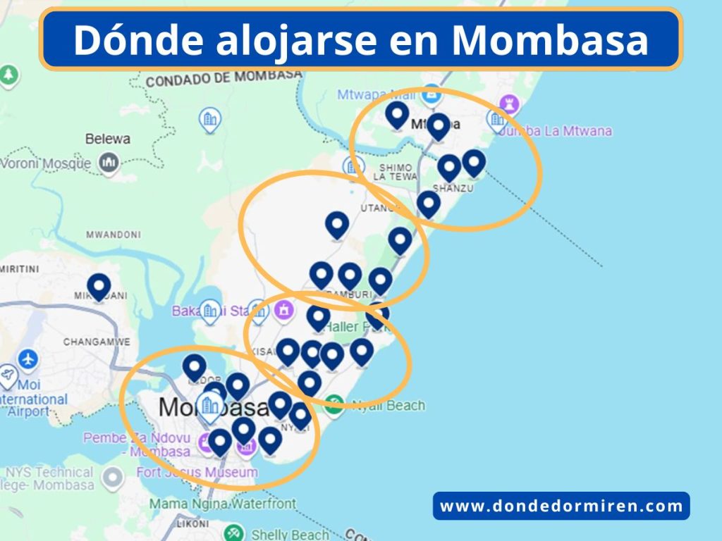 Dónde hospedarse en Mombasa: Principales Áreas y Alojamientos