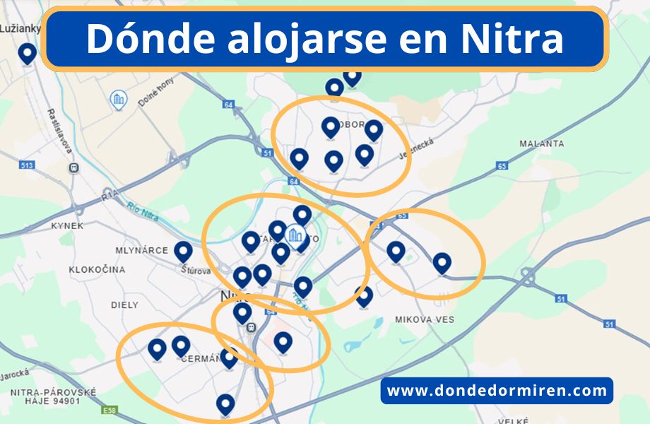 Dónde quedarse en Nitra: Principales Áreas y Alojamiento