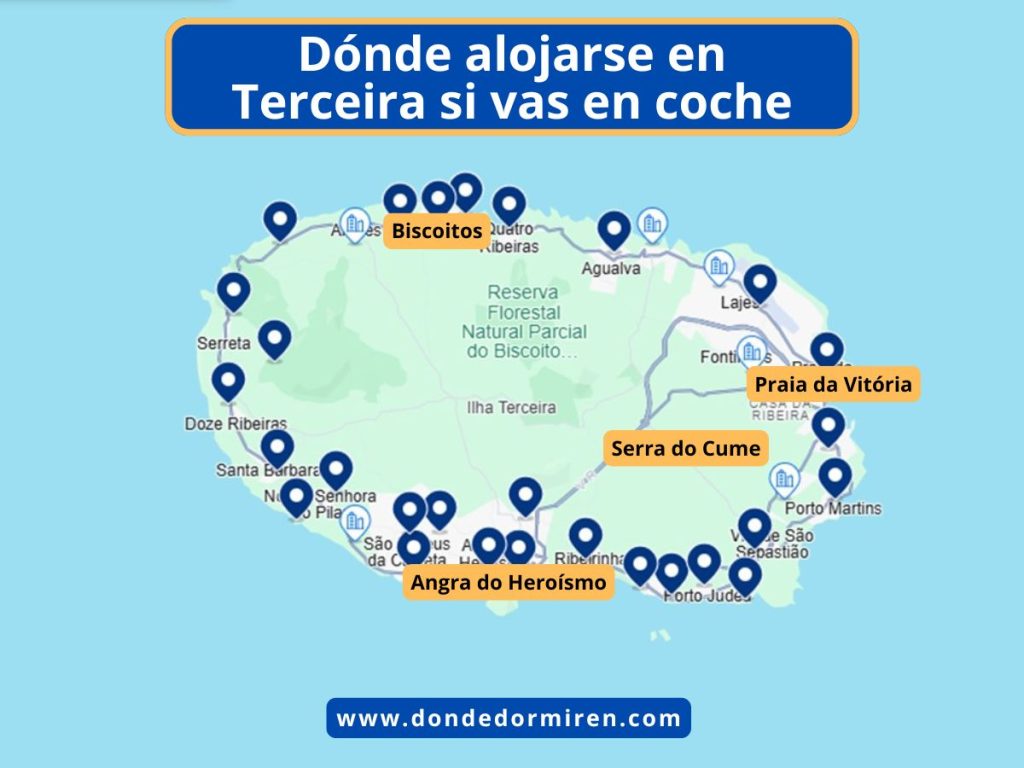 Dónde hospedarse en Terceira si viajas en coche: Zonas y Hoteles Recomendados