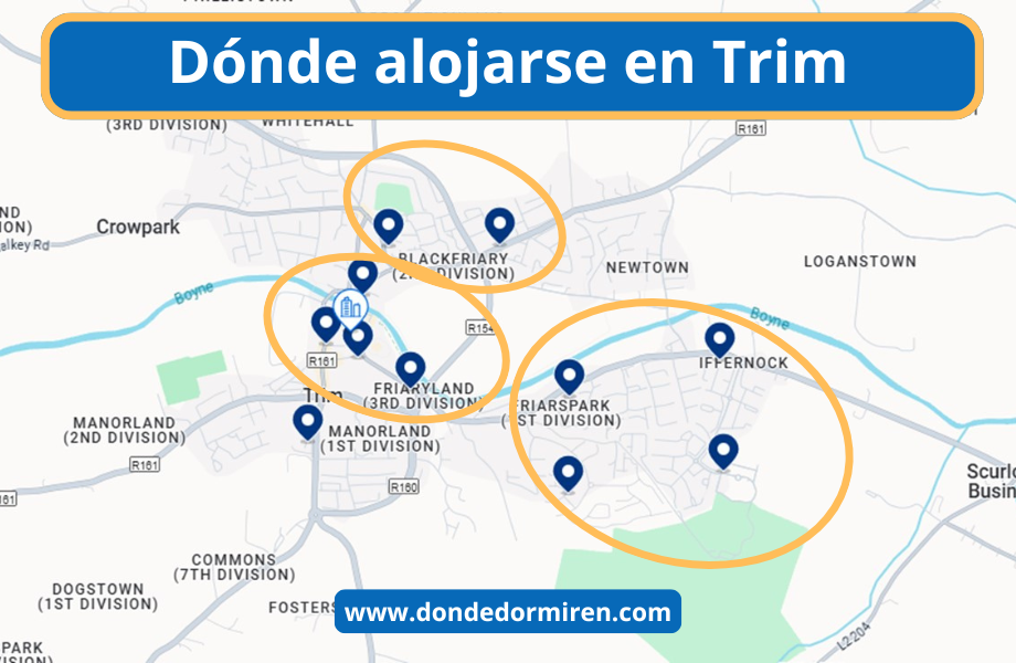 Opciones de alojamiento en Trim, Irlanda: Zonas y Hoteles Recomendados