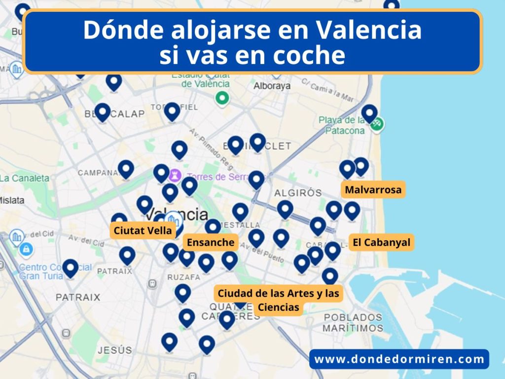 Dónde hospedarse en Valencia si viajas en coche: Zonas ideales y hoteles recomendados.